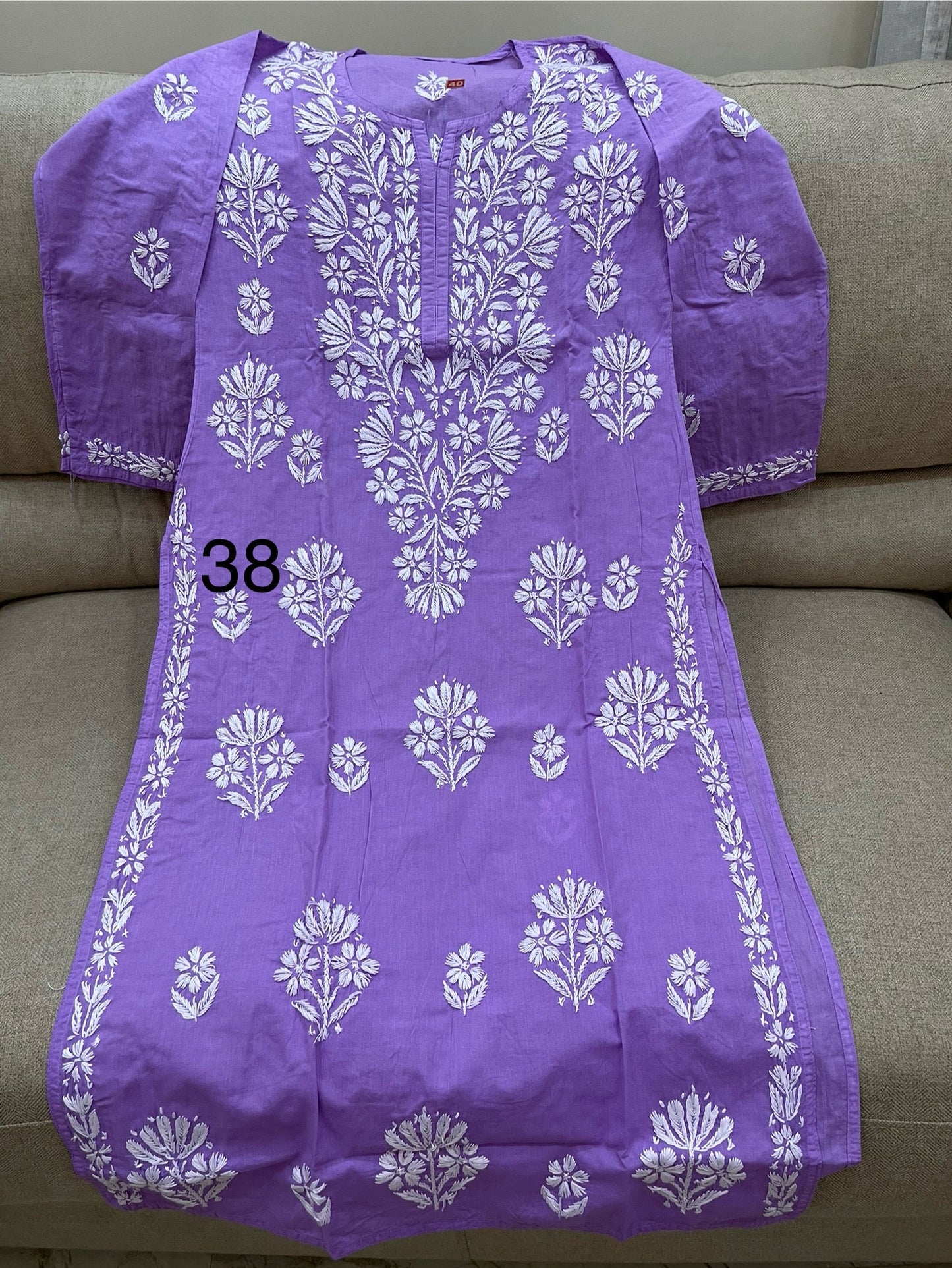 Lucknowi Mulmul Cotton kurti || LMUK09