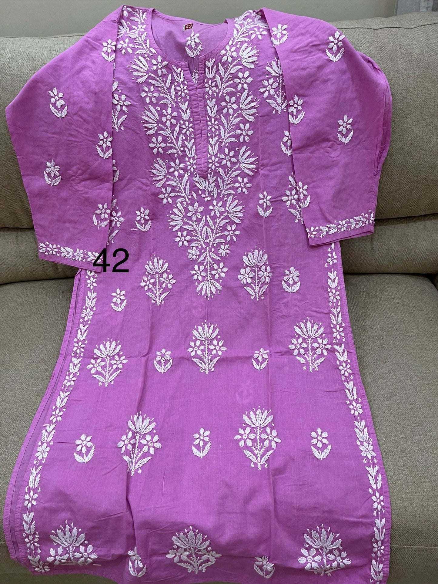 Lucknowi Mulmul Cotton kurti || LMUK04