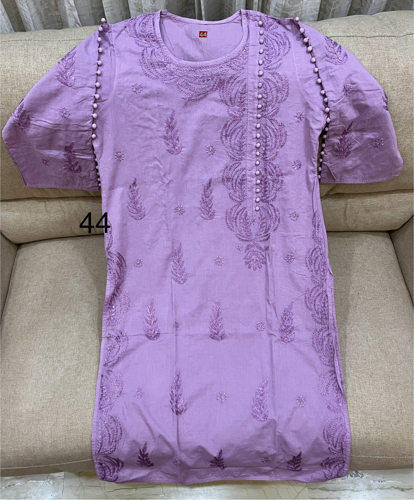 Lucknowi Mulmul Cotton kurti || LMCK06