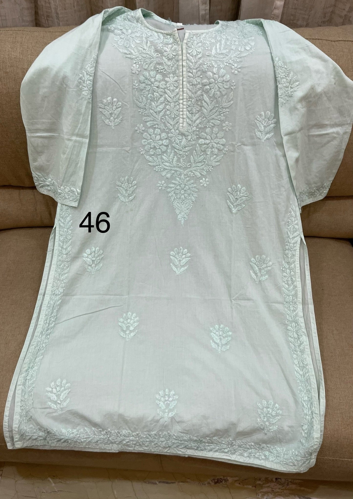 Lucknowi Mulmul Cotton kurti || LMUK05