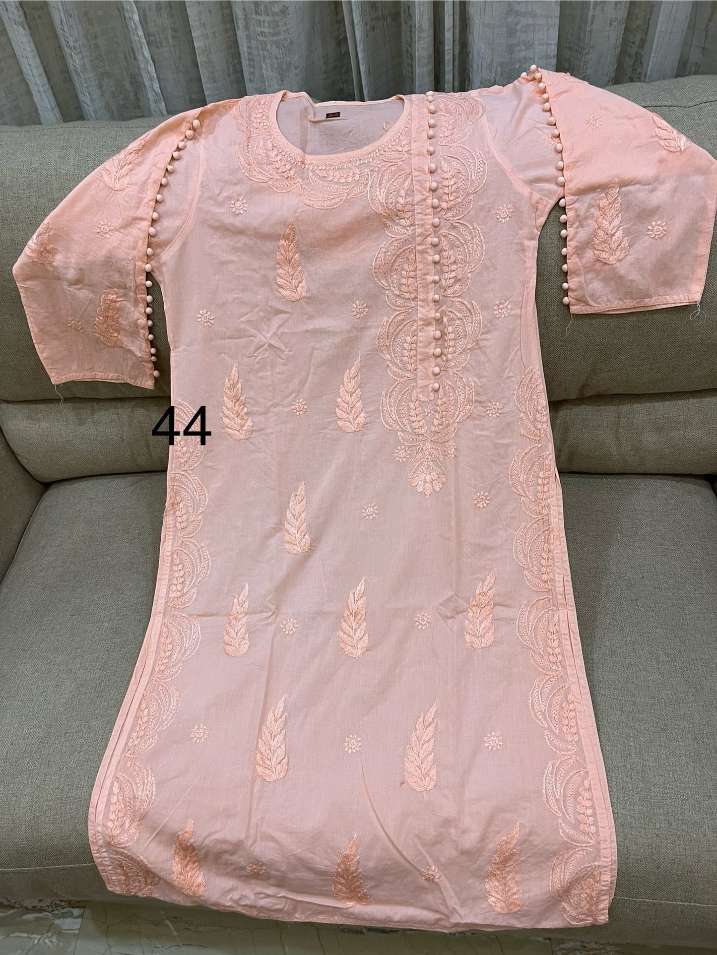 Lucknowi Mulmul Cotton kurti || LMCK03