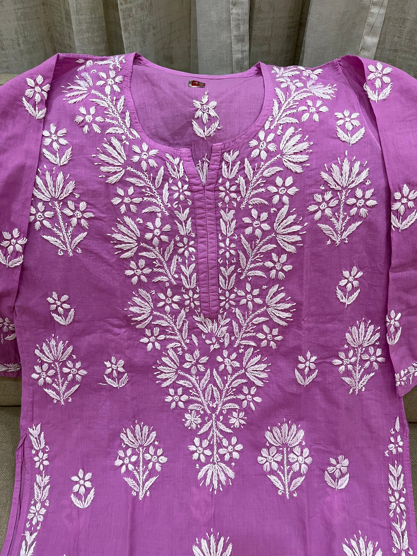 Lucknowi Mulmul Cotton kurti || LMUK04