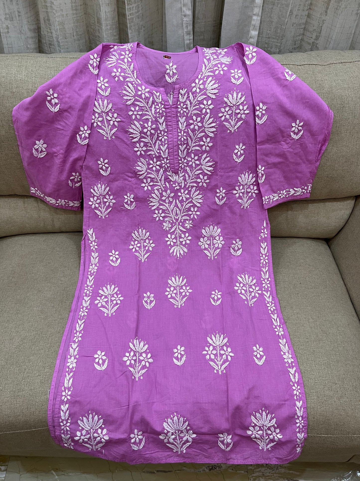 Lucknowi Mulmul Cotton kurti || LMUK04