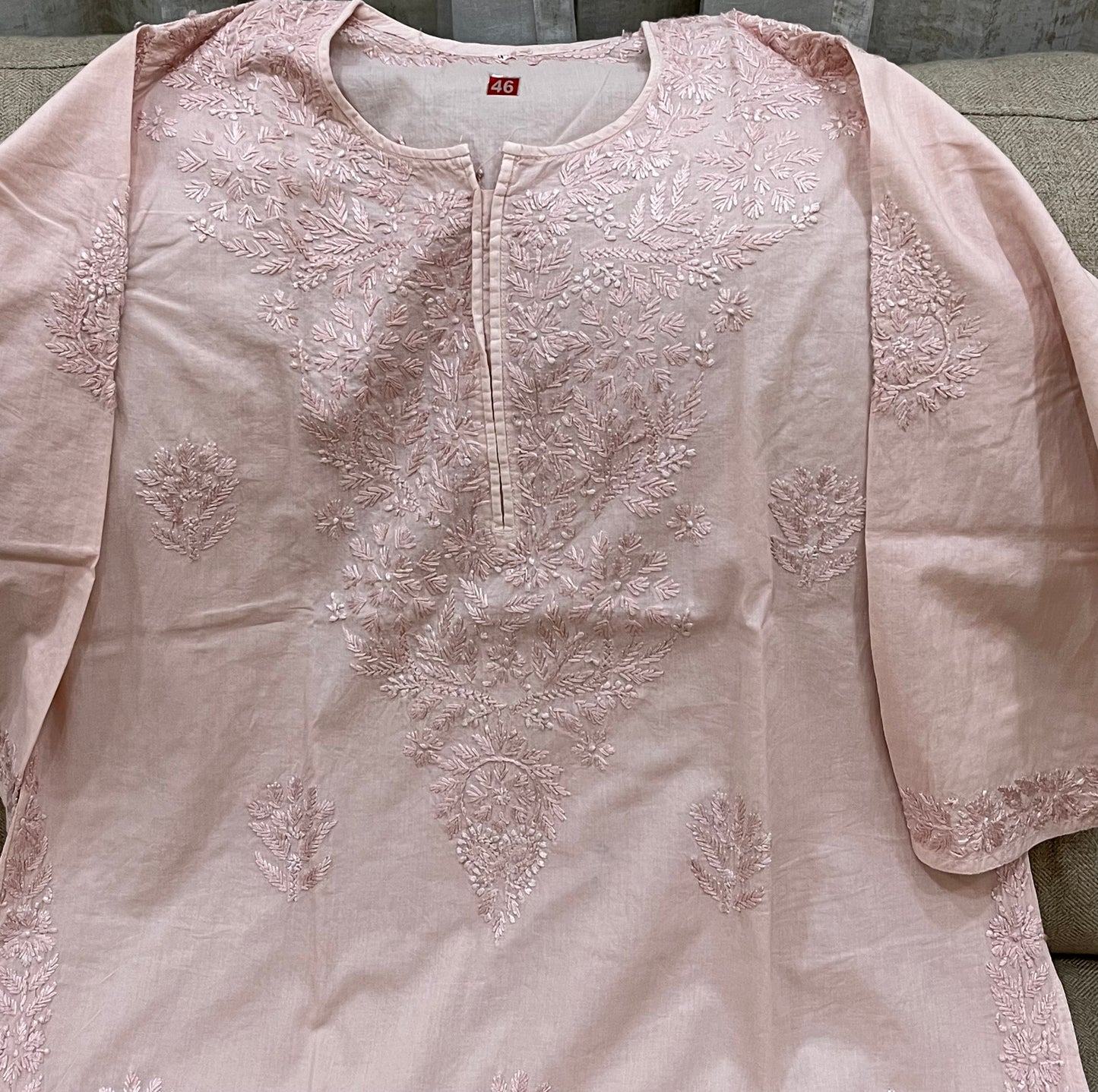 Lucknowi Mulmul Cotton kurti || LMUK02