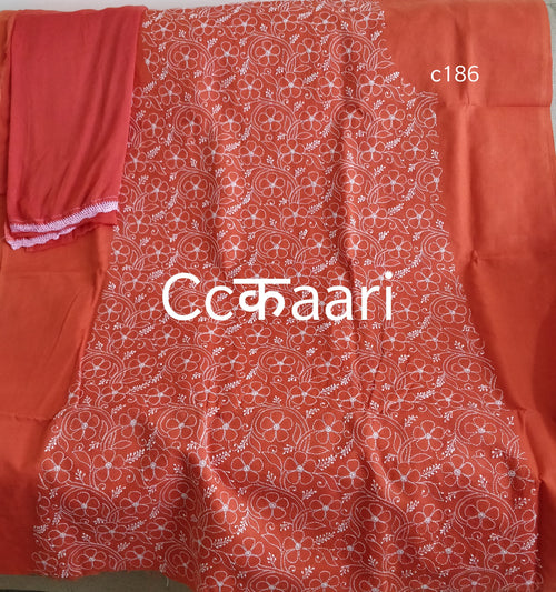 Cotton Chikankari dress material