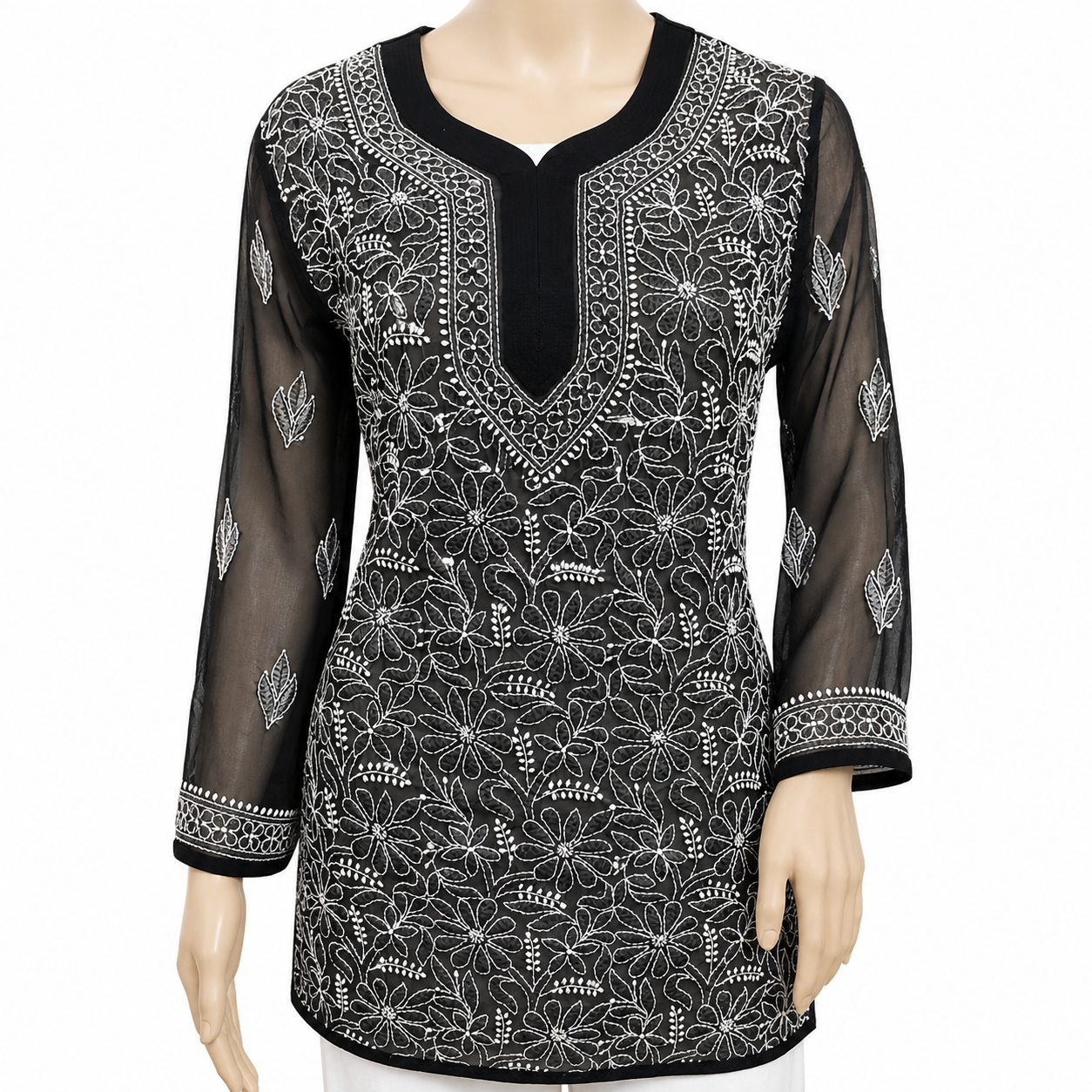 Lucknowi georgette short top