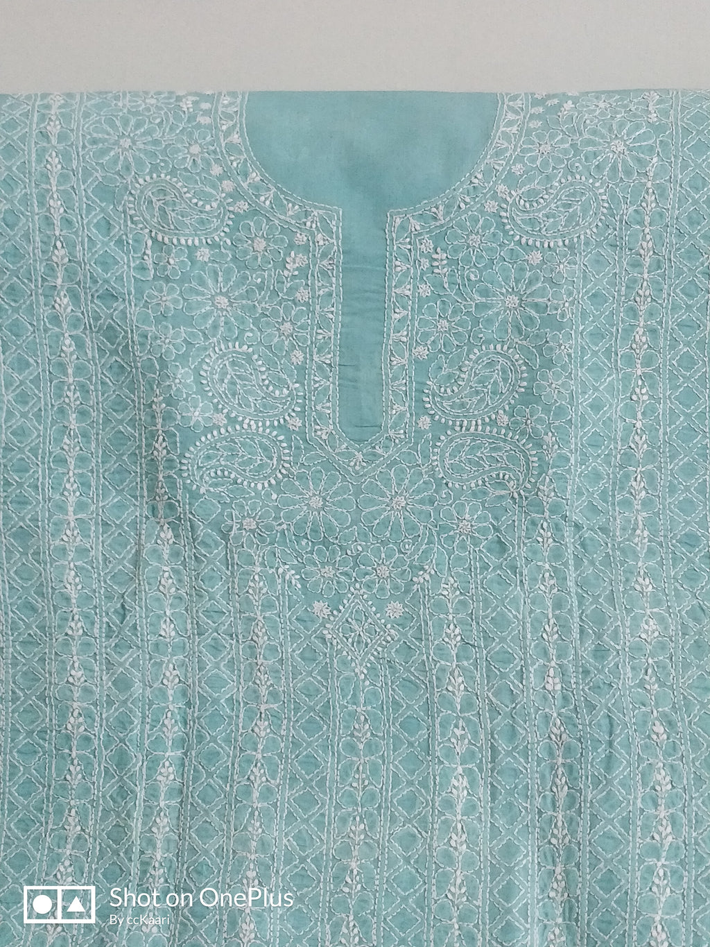 Cotton Chikankari kurti piece