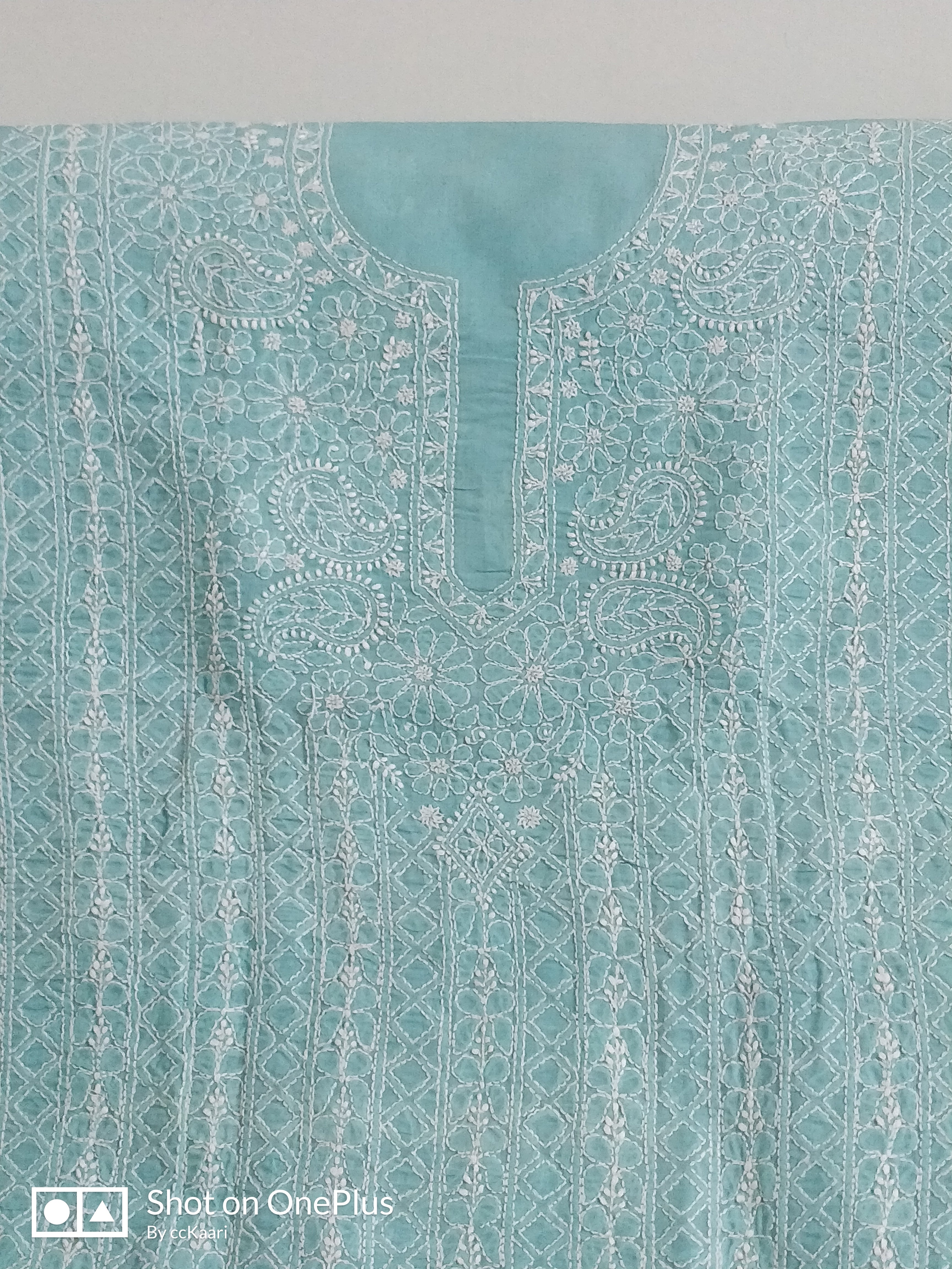 Cotton Chikankari kurti piece
