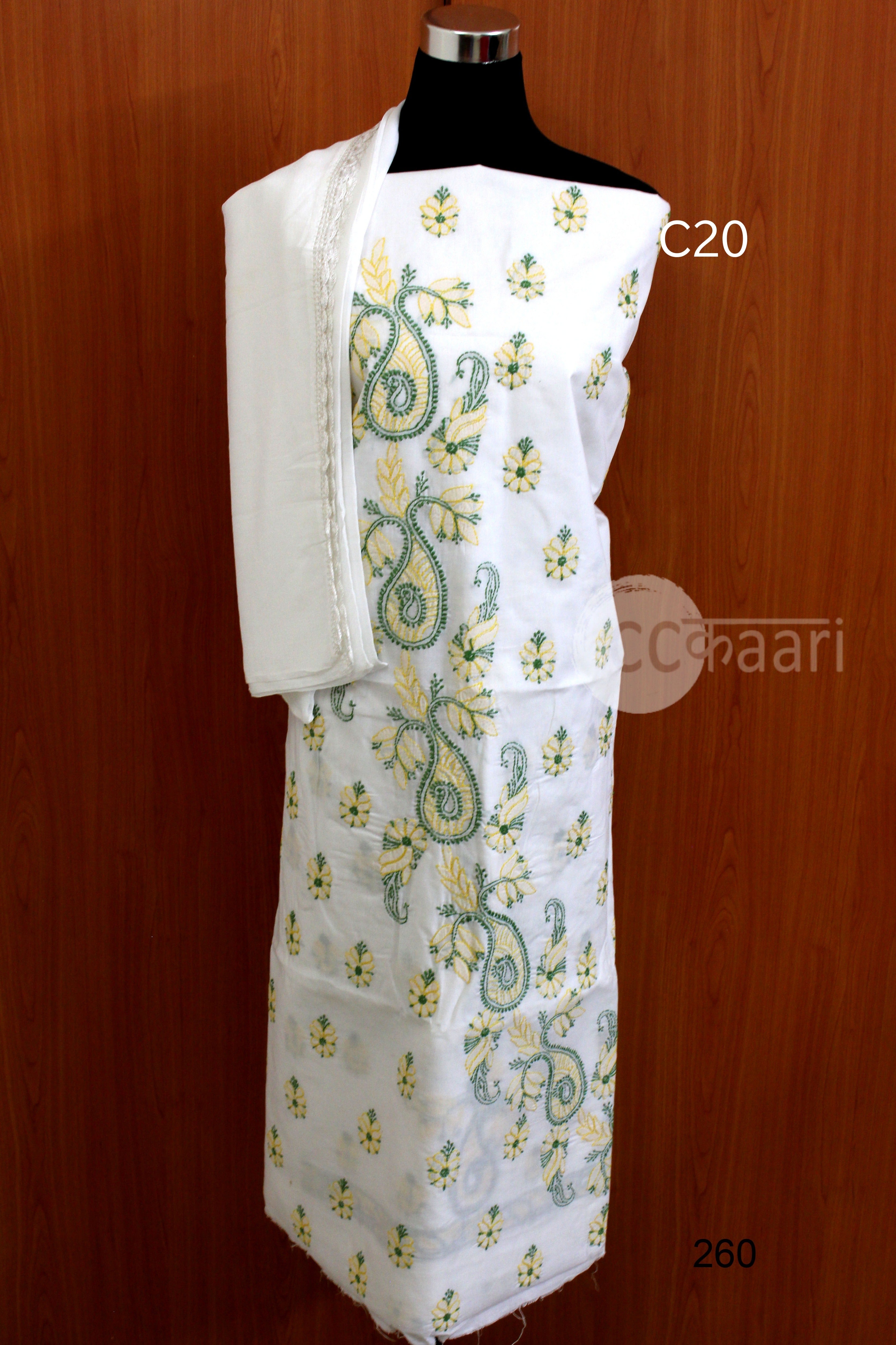 Cotton Chikankari dress material