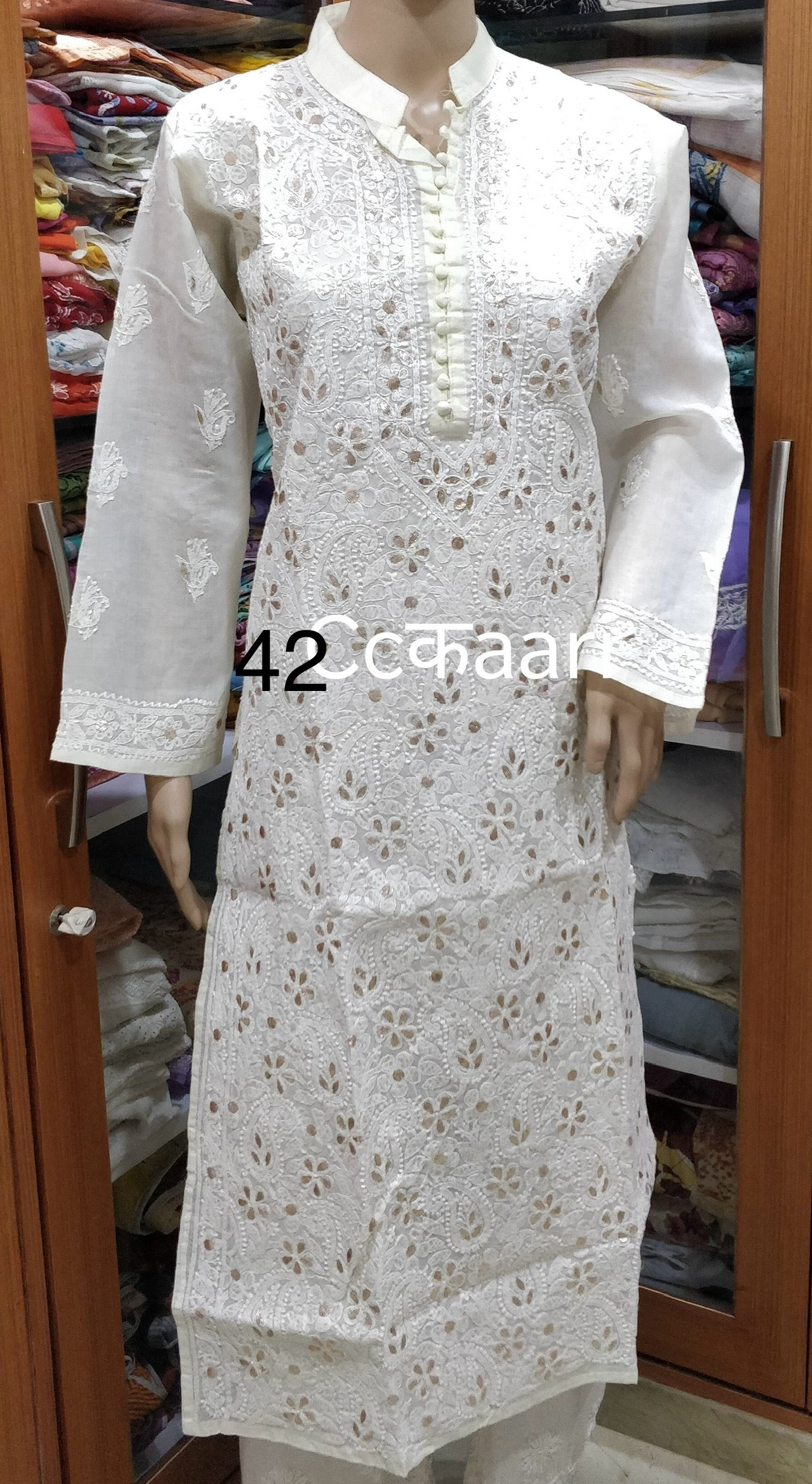 Lucknowi cotton gotta patti kurti || C229