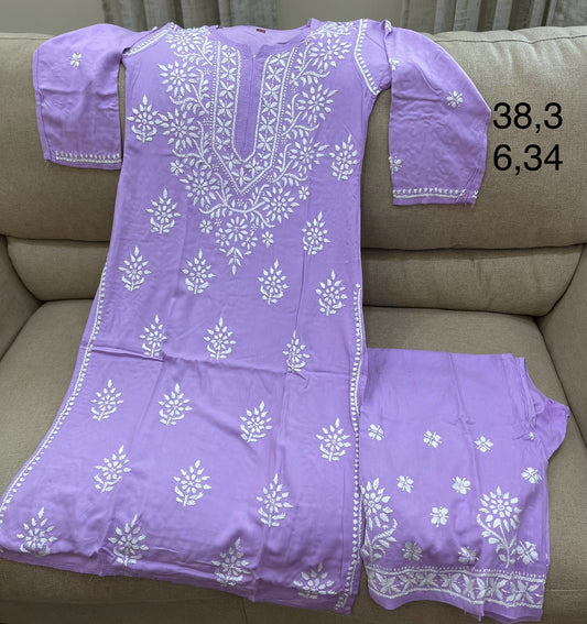 Lucknowi rayon kurti set