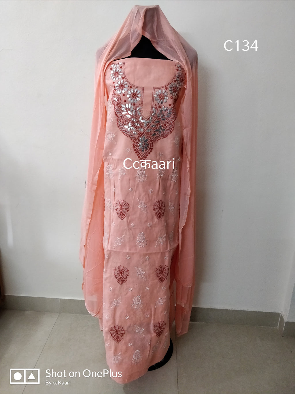Cotton Chikankari dress material