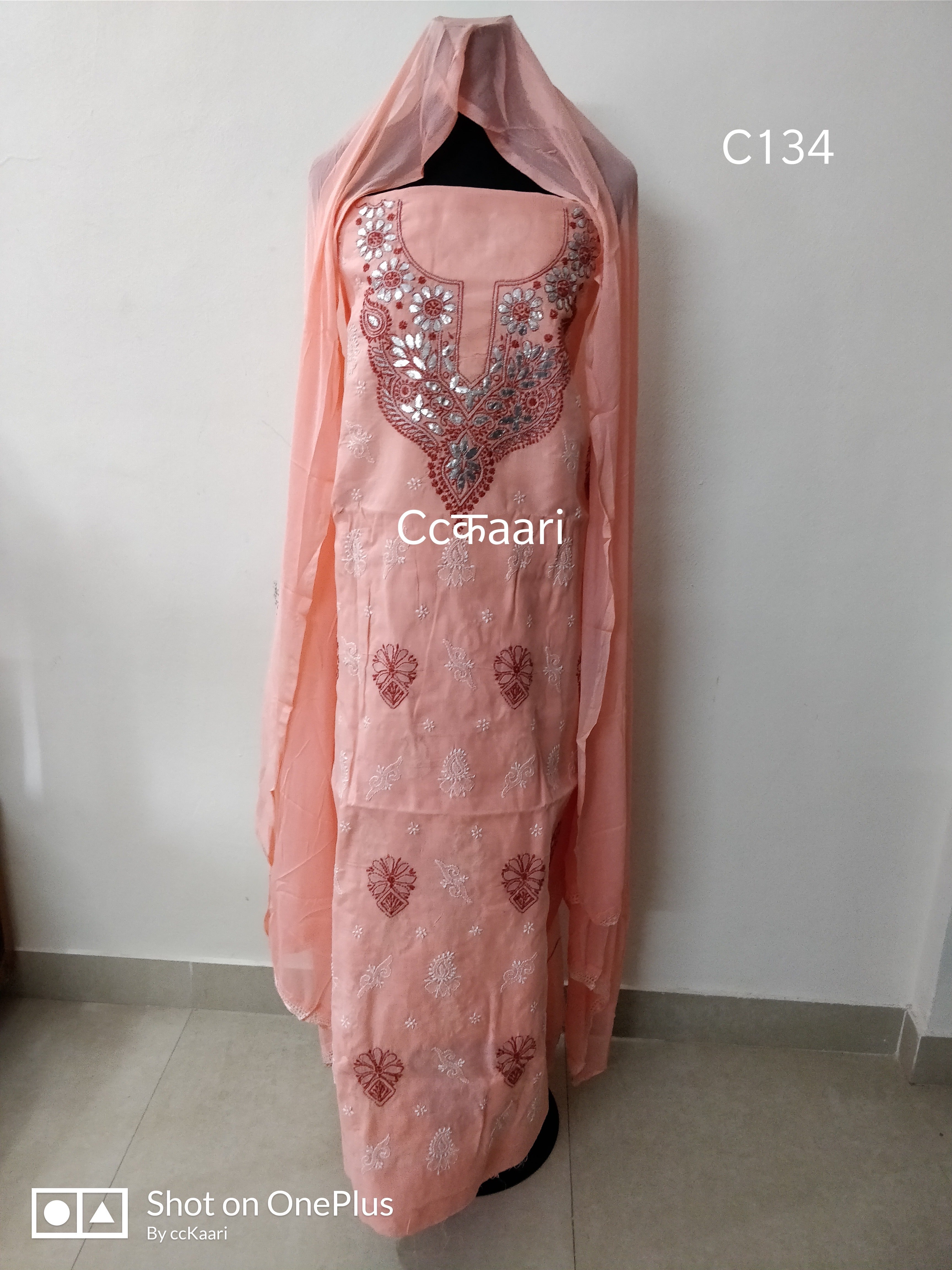 Cotton Chikankari dress material