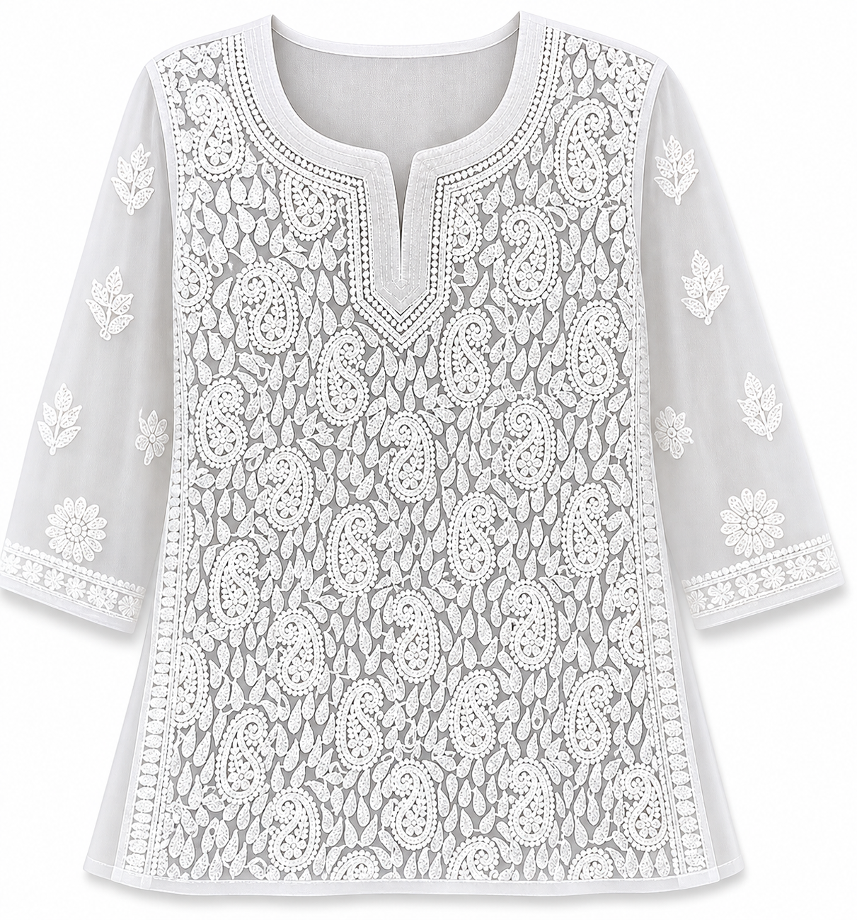 Lucknowi georgette short top || LGST06