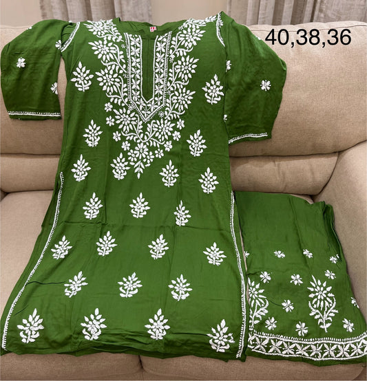 Lucknowi rayon kurti set