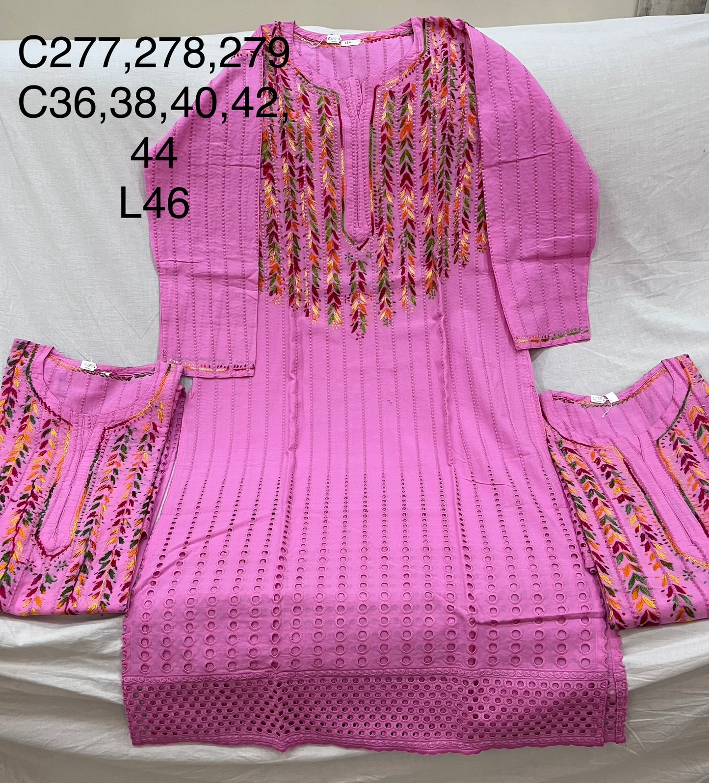 Lucknowi cotton kurti || C277,278,279