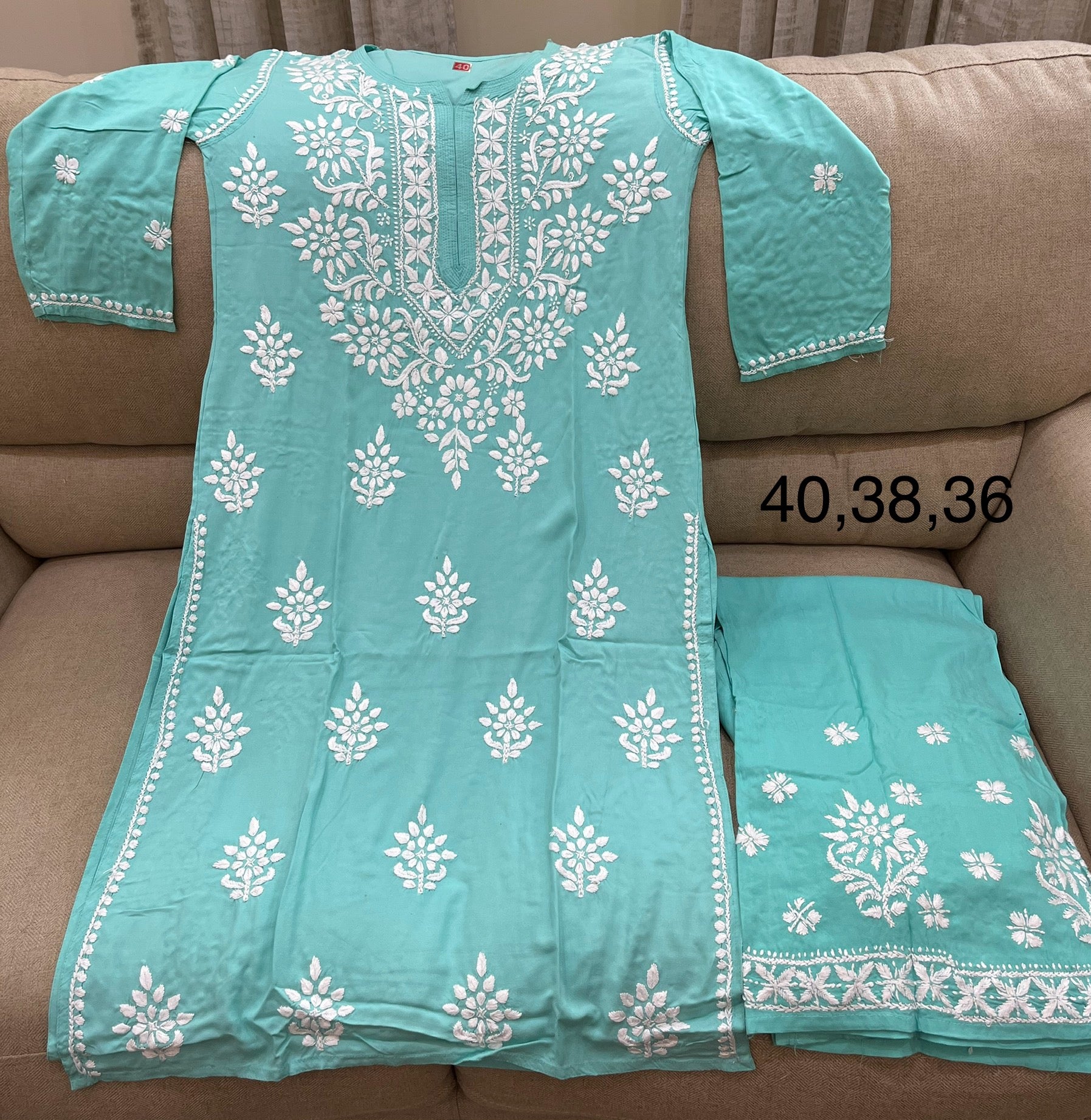Lucknowi rayon kurti set