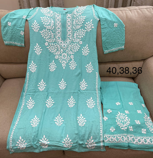 Lucknowi rayon kurti set