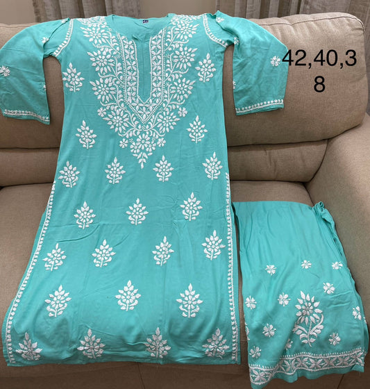 Lucknowi rayon kurti set