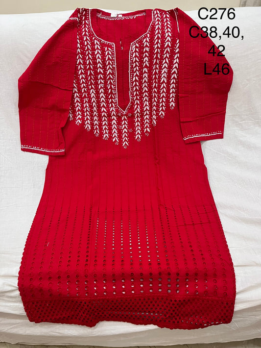 Lucknowi cotton kurti || C276