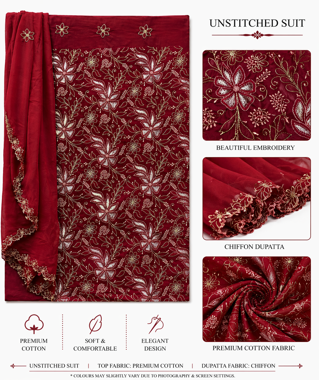 Lucknowi cotton dress material || C52 – inStates