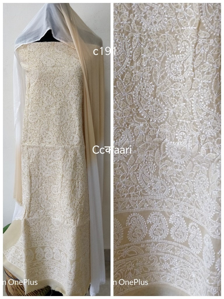 Cotton Chikankari dress material