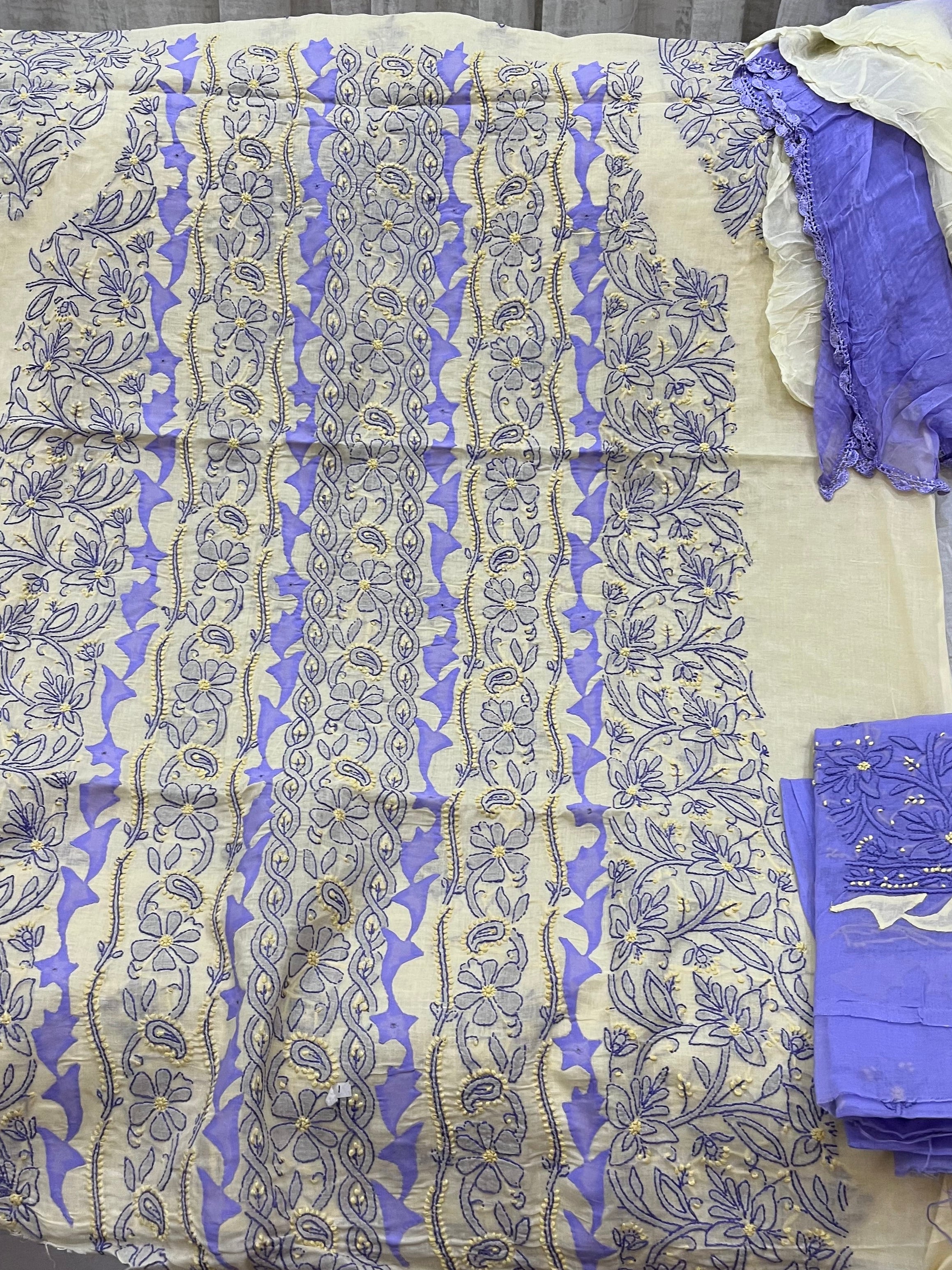 Cotton Chikankari dress material