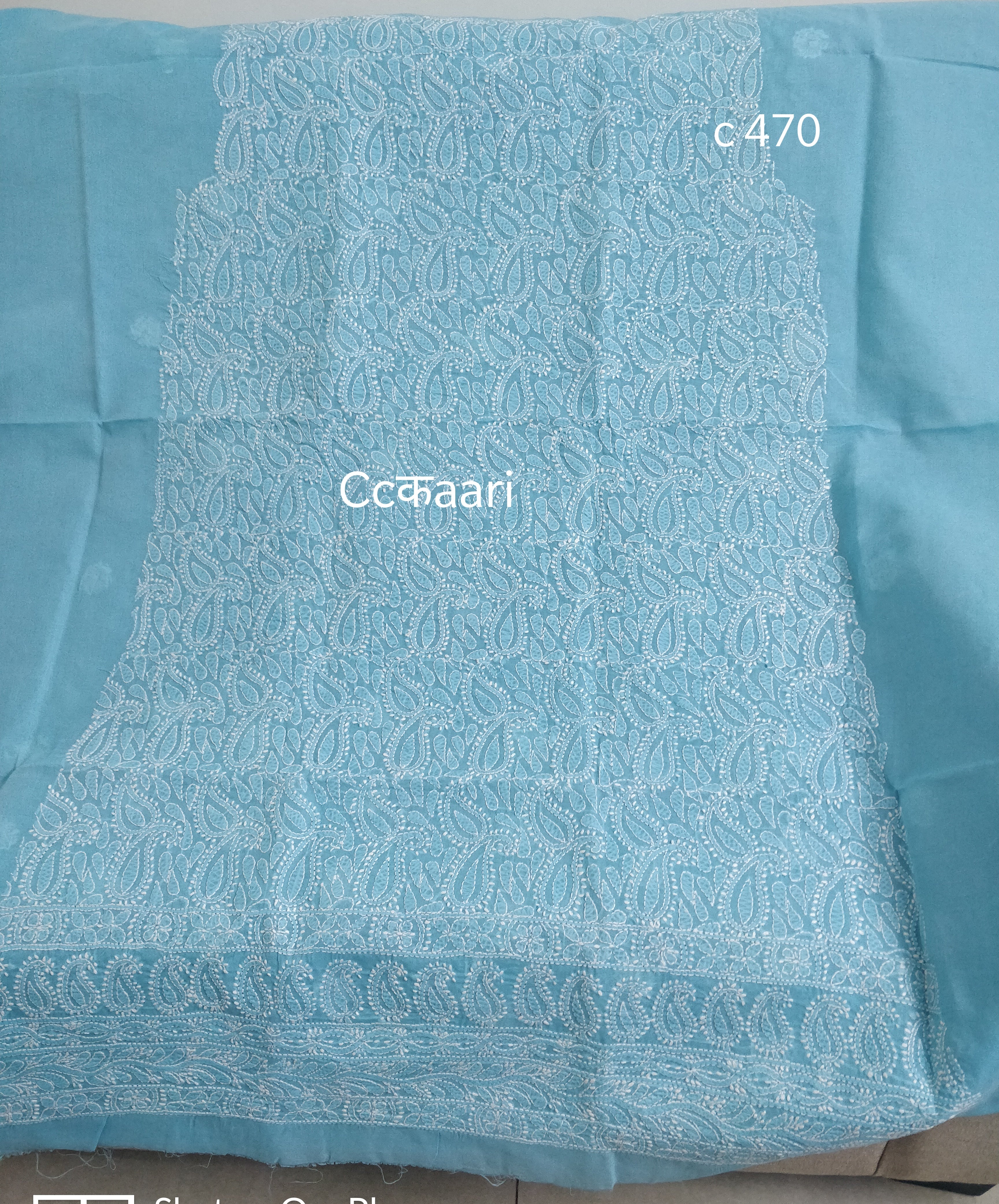 Cotton Chikankari kurti piece