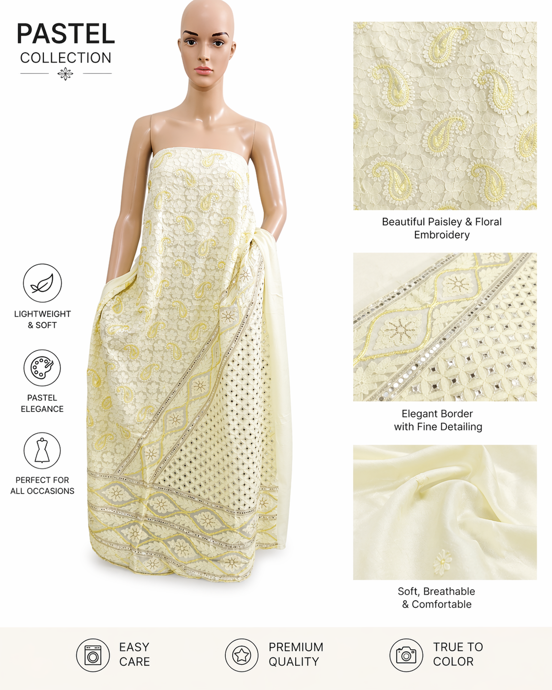 Pure georgette Chikankari Kurti piece 001