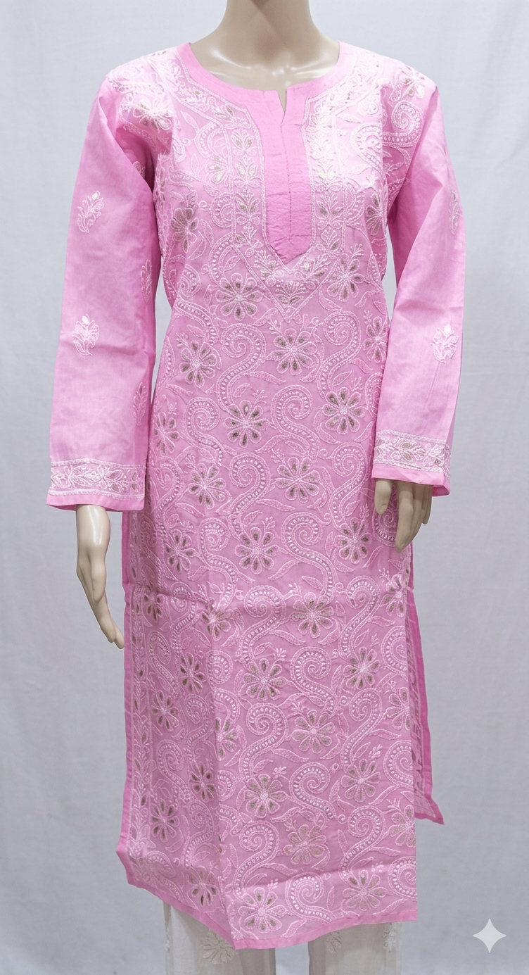 Lucknowi cotton gotta patti kurti || C228