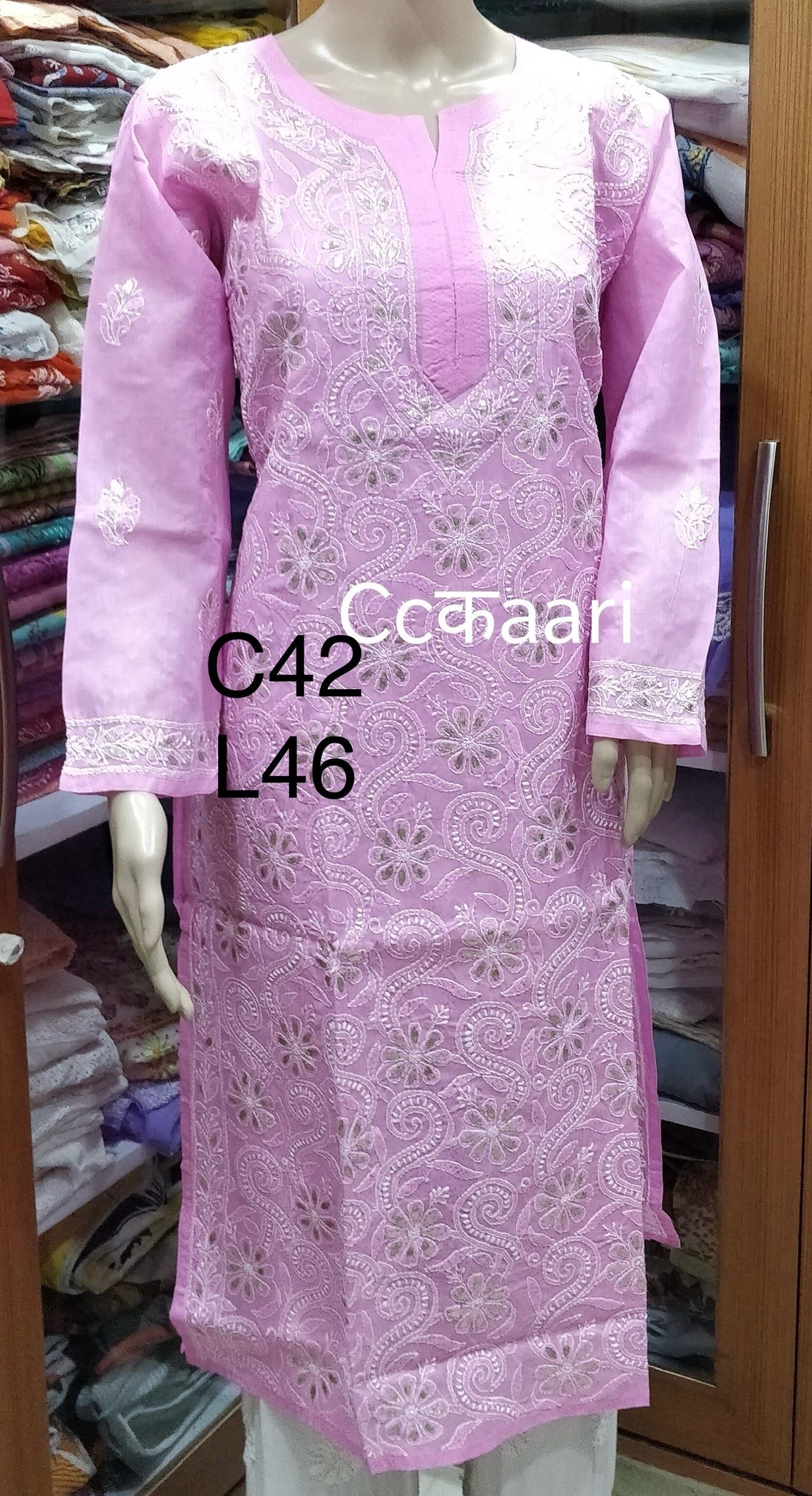 Lucknowi cotton gotta patti kurti || C228