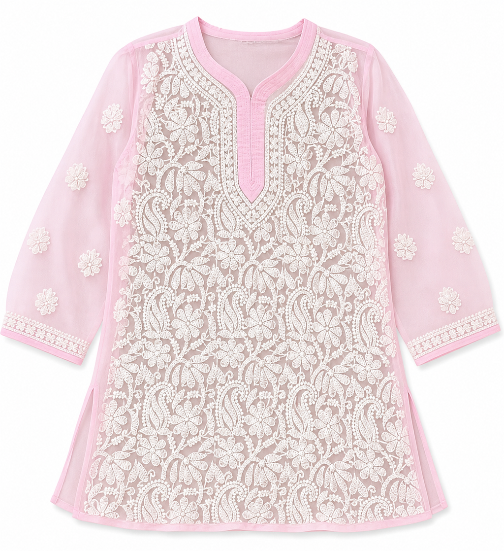 Lucknowi georgette short top || LGST08