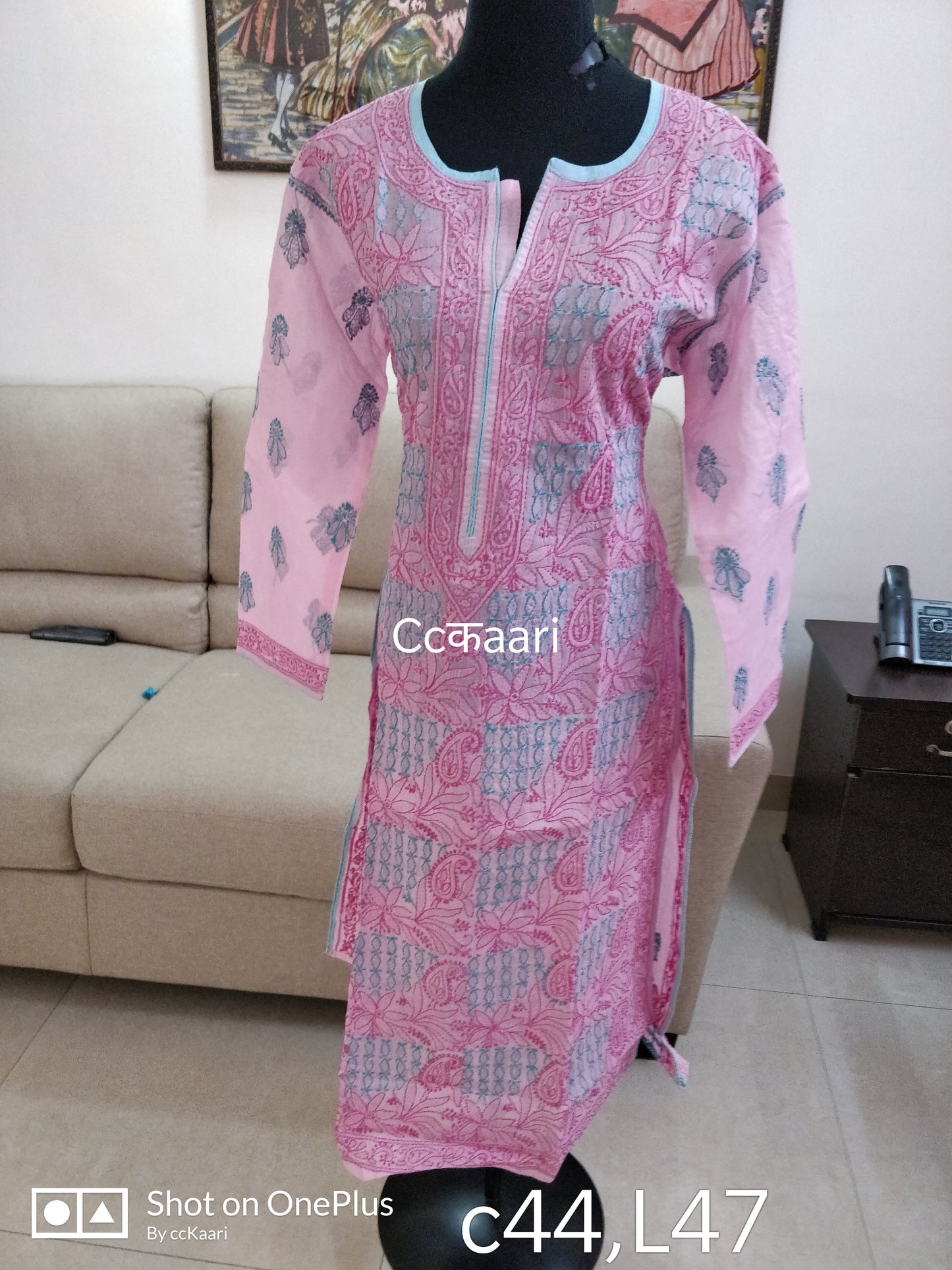 Lucknowi cotton kurti || C266