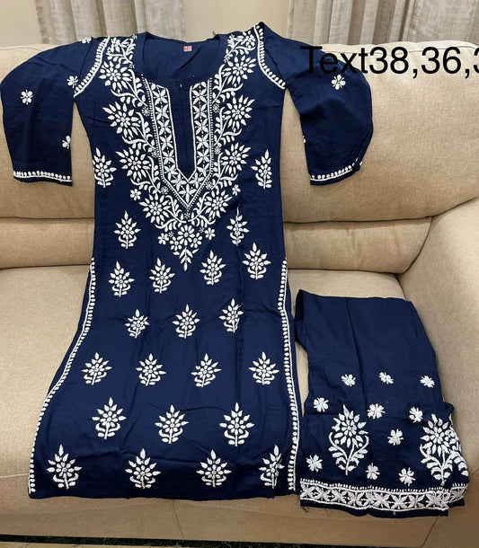 Lucknowi rayon kurti set