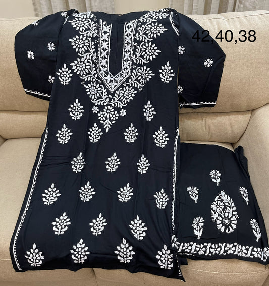 Lucknowi rayon kurti set