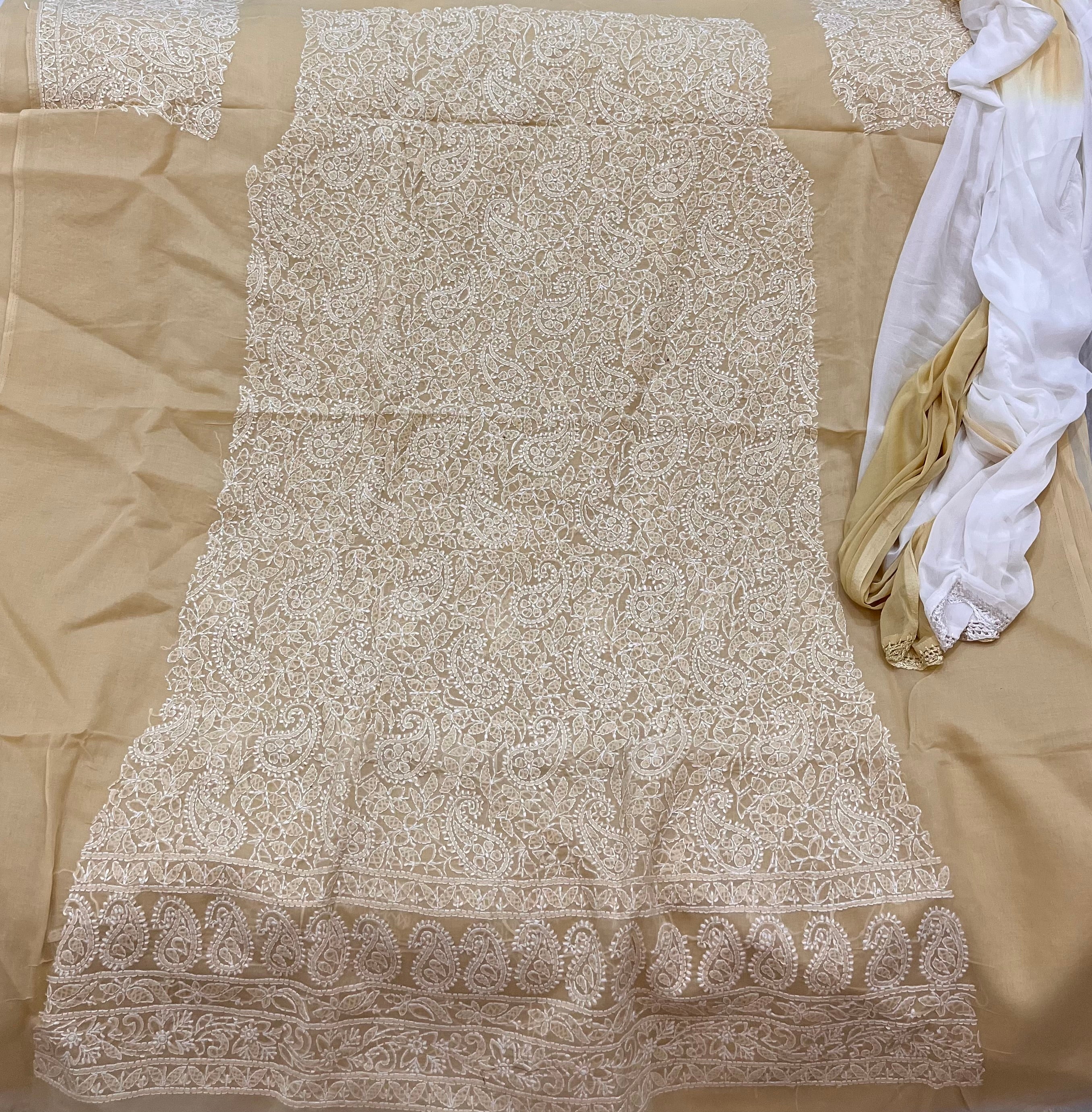 Cotton Chikankari dress material