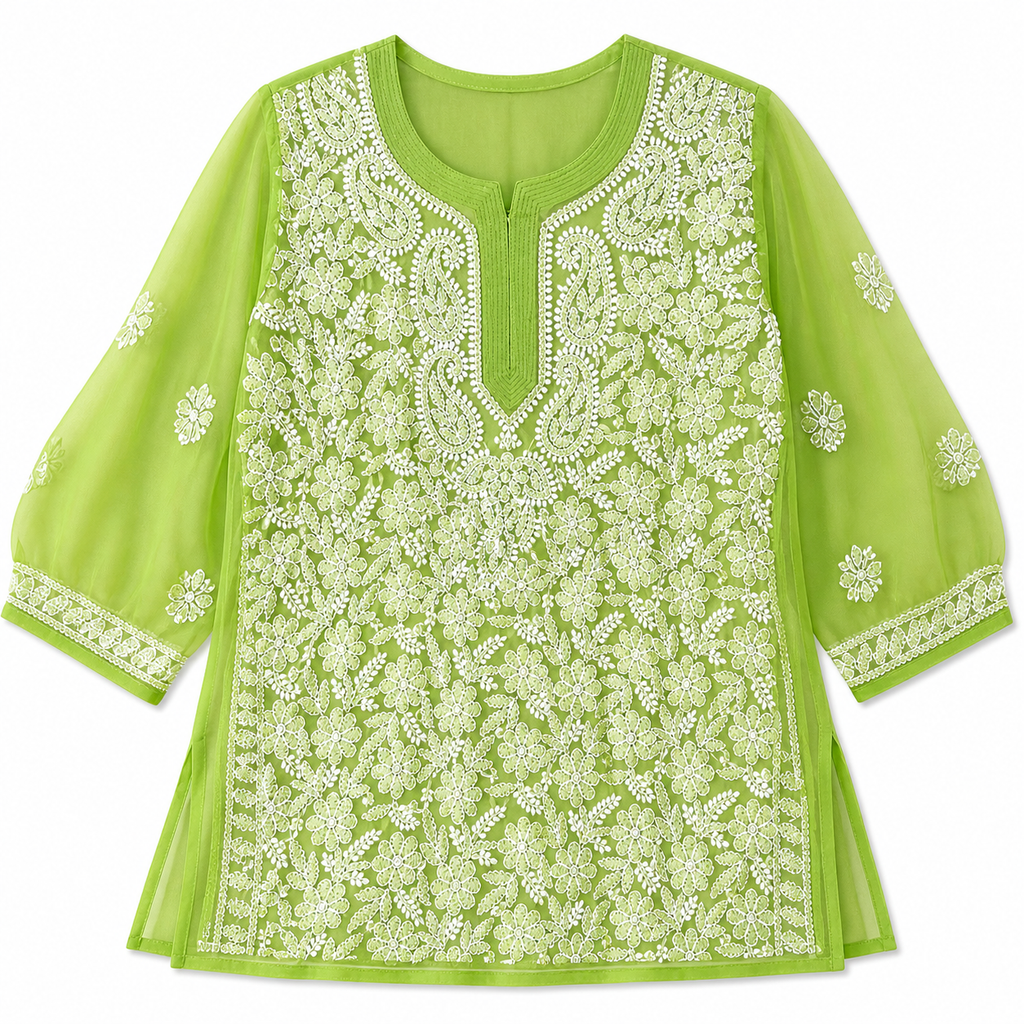 Lucknowi georgette short top || LGST04