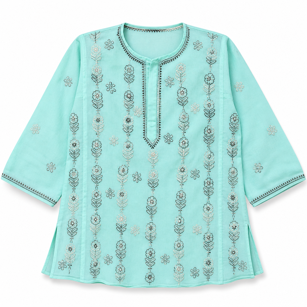 Lucknowi georgette short top || LGST016