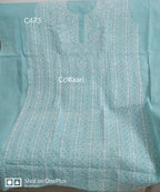 Cotton Chikankari kurti piece