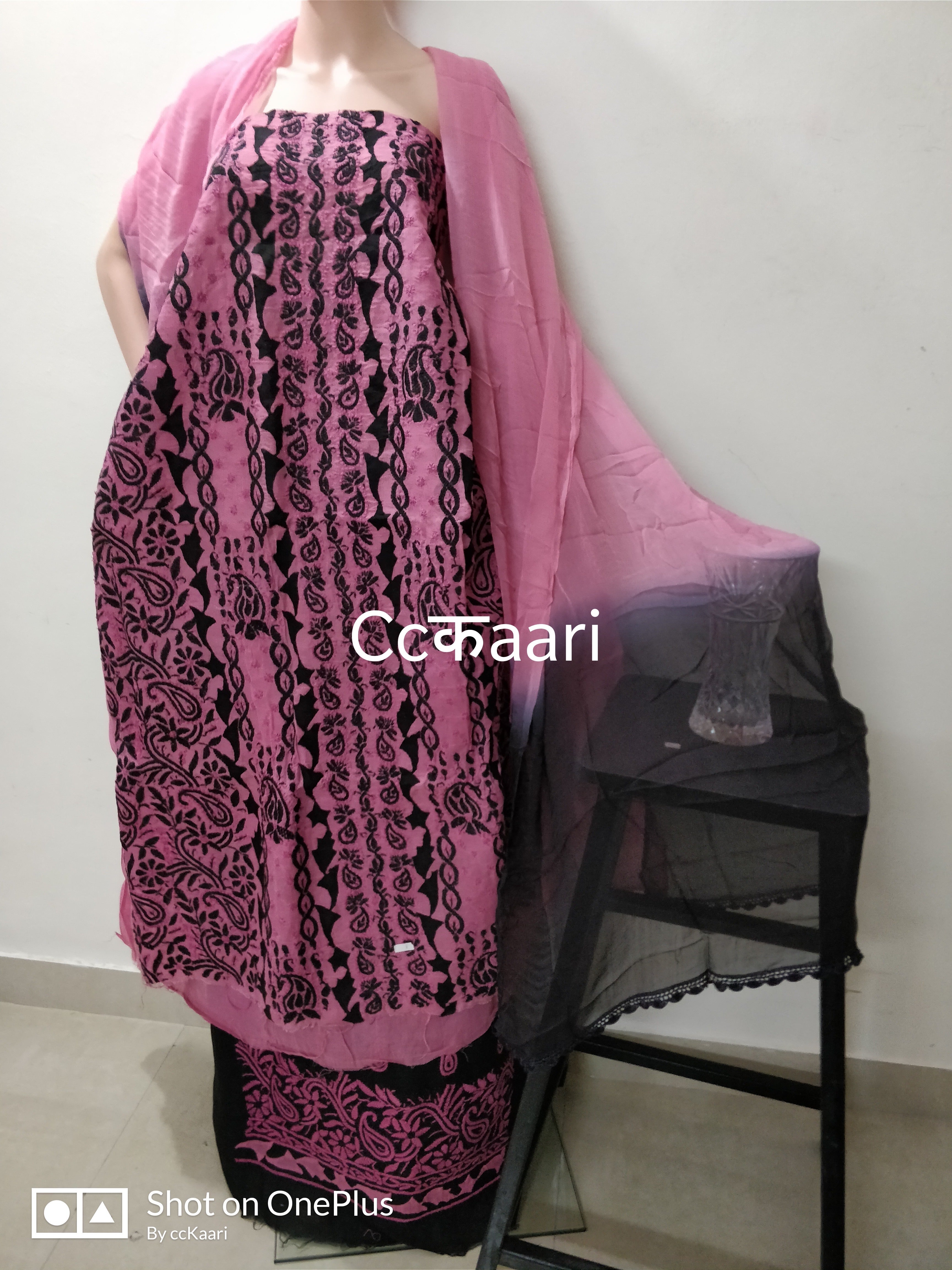 Cotton Chikankari Dress Material