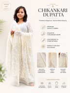 Chikankari Georgette dupatta /kurti piece TD005