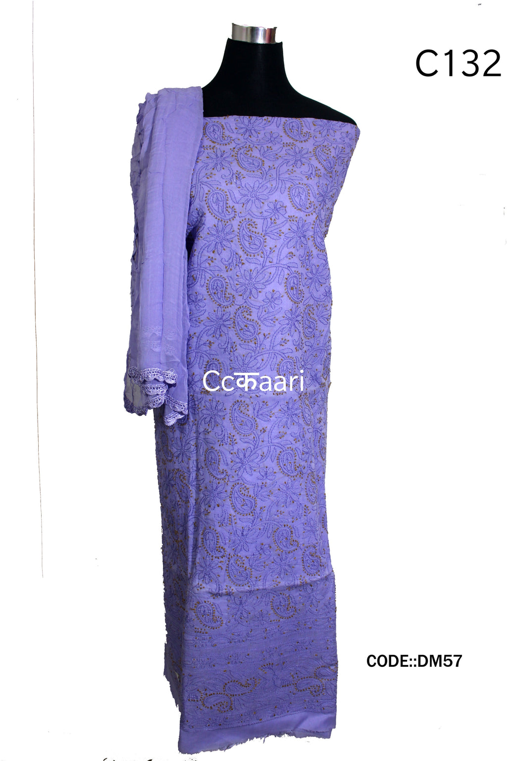 Cotton Chikankari Dress Material