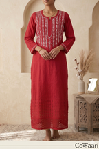 Lucknowi cotton kurti || C276