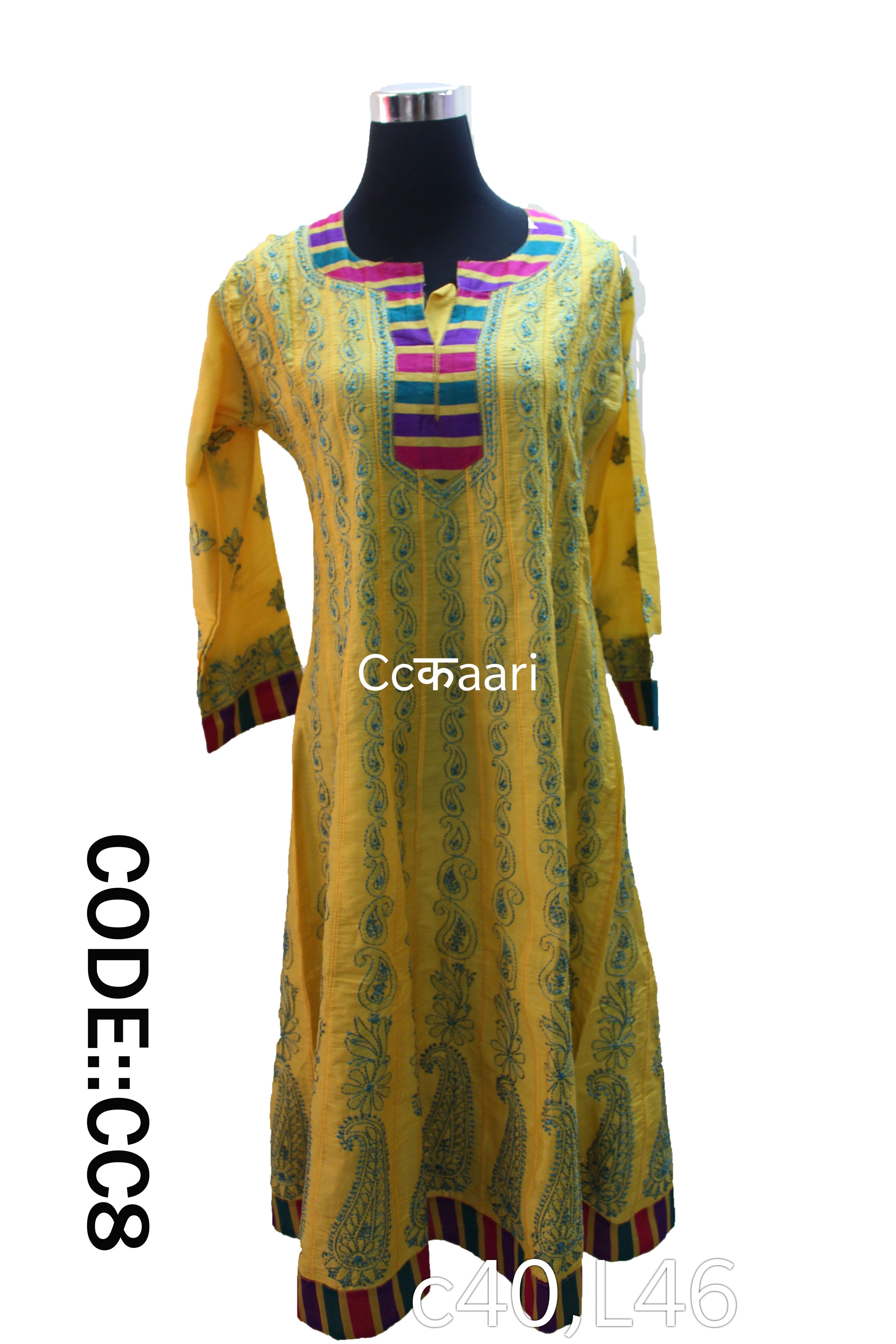 Lucknowi silk cotton Anarkali