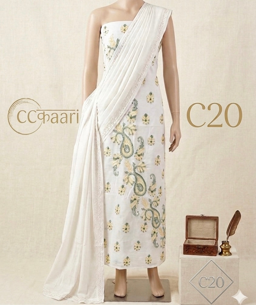 Cotton Chikankari dress material