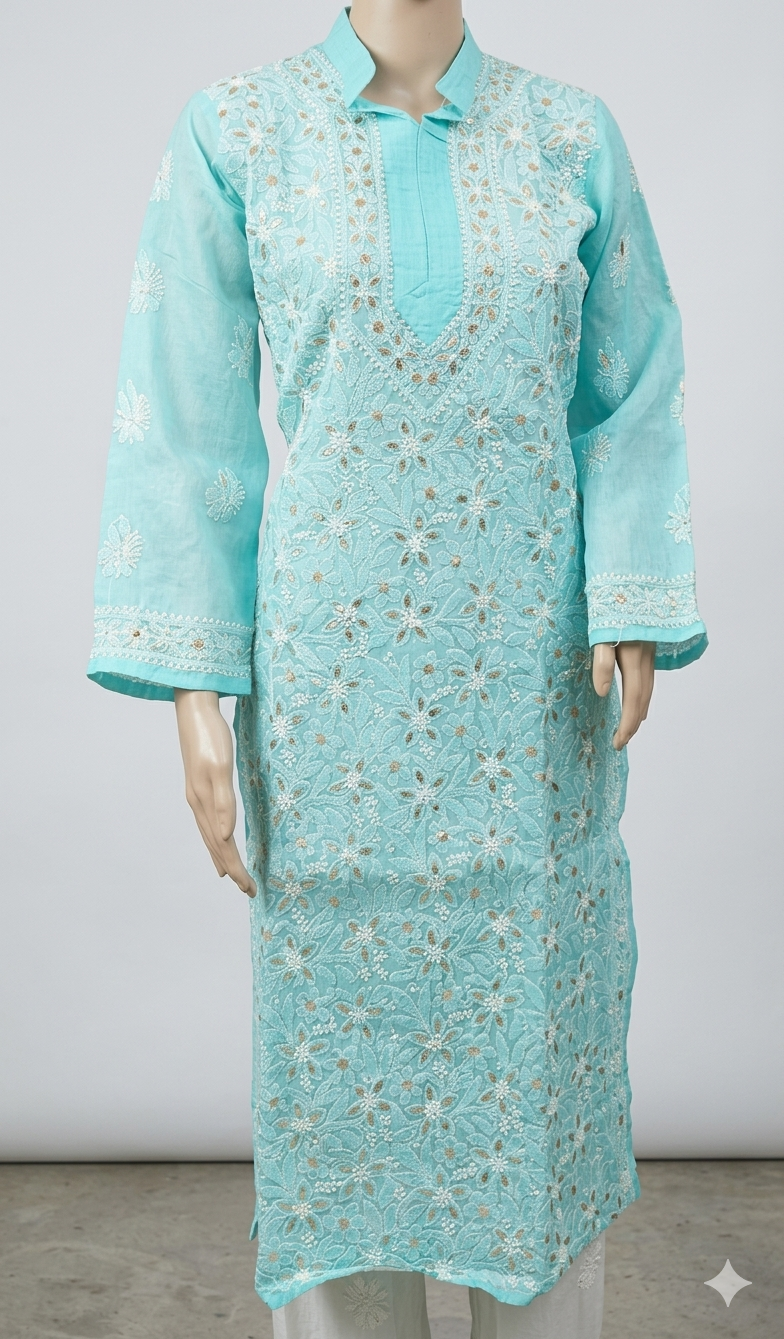 Lucknowi cotton gotta patti kurti || C226