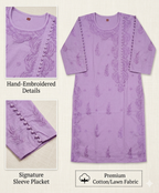 Lucknowi Mulmul Cotton kurti || LMCK06