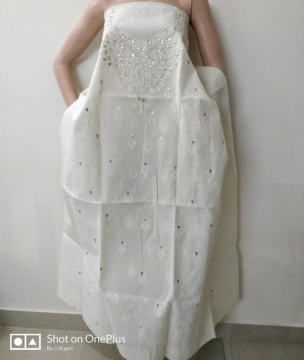 Cotton Chikankari kurti piece