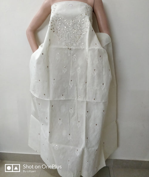 Cotton Chikankari kurti piece