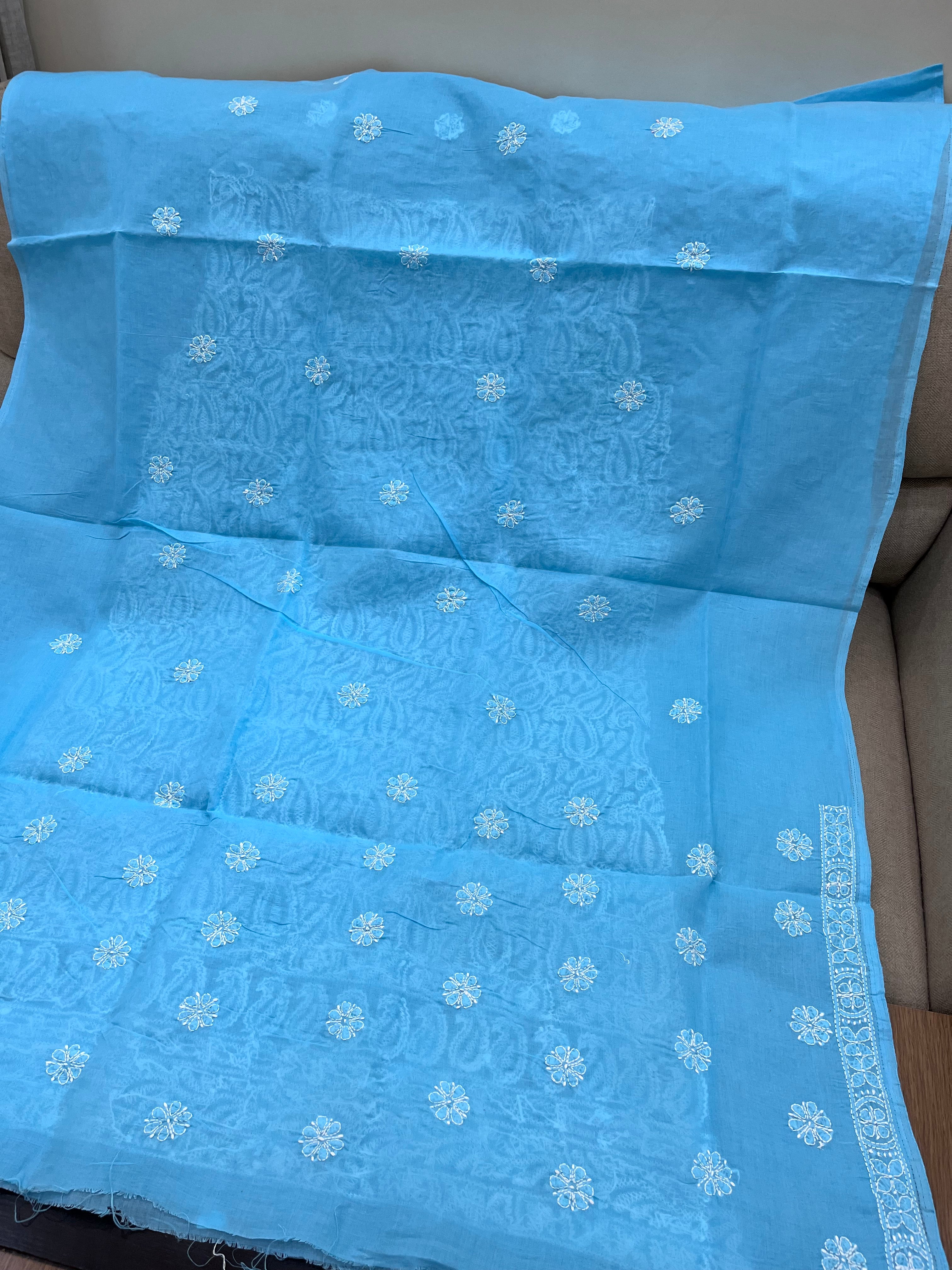 Cotton Chikankari kurti piece